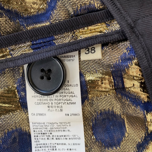 💕SALE💕 Marni Metallic Gold Blue Blazer - Picture 7 of 7